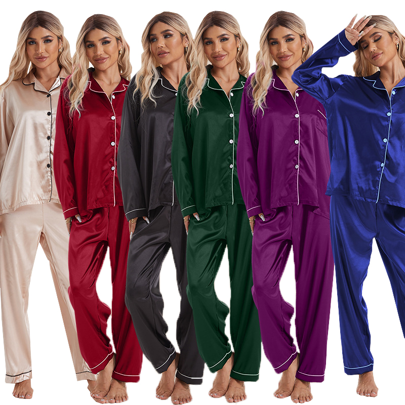 Bộ đồ ngủ satin có thể tùy chỉnh cho nam và nữ