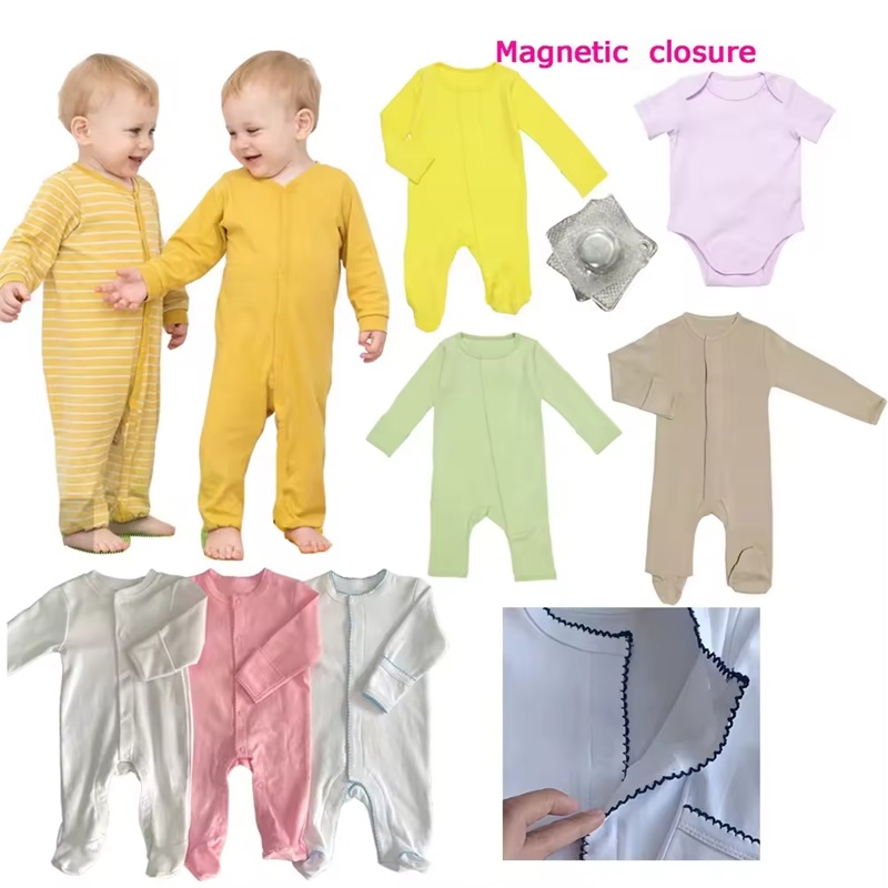 Tùy chỉnh 100% cotton em bé snap onesie
